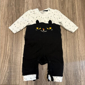 Cat & Jack Infant Girl's Black Cat Romper Size 0-3 Months